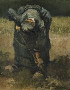 Vincent Van Gogh A Peasant Woman Digging Spain oil painting artist